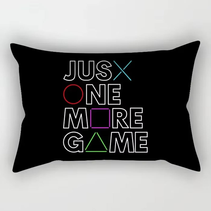 Classic Game Console Cartoon Print Pillow Cover Sofa Rectangular Retro Hot Video Cushion