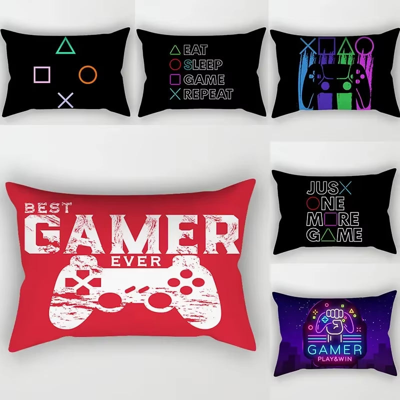 Classic Game Console Cartoon Print Pillow Cover Sofa Rectangular Retro Hot Video Cushion