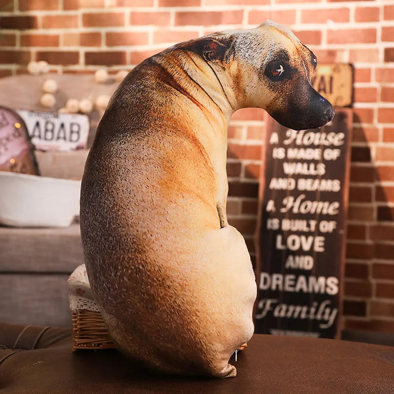 3D Cute Dog Cartoon Throw Pillow - Adorable Personality Cushion for Kids - Perfect Birthday Gift!