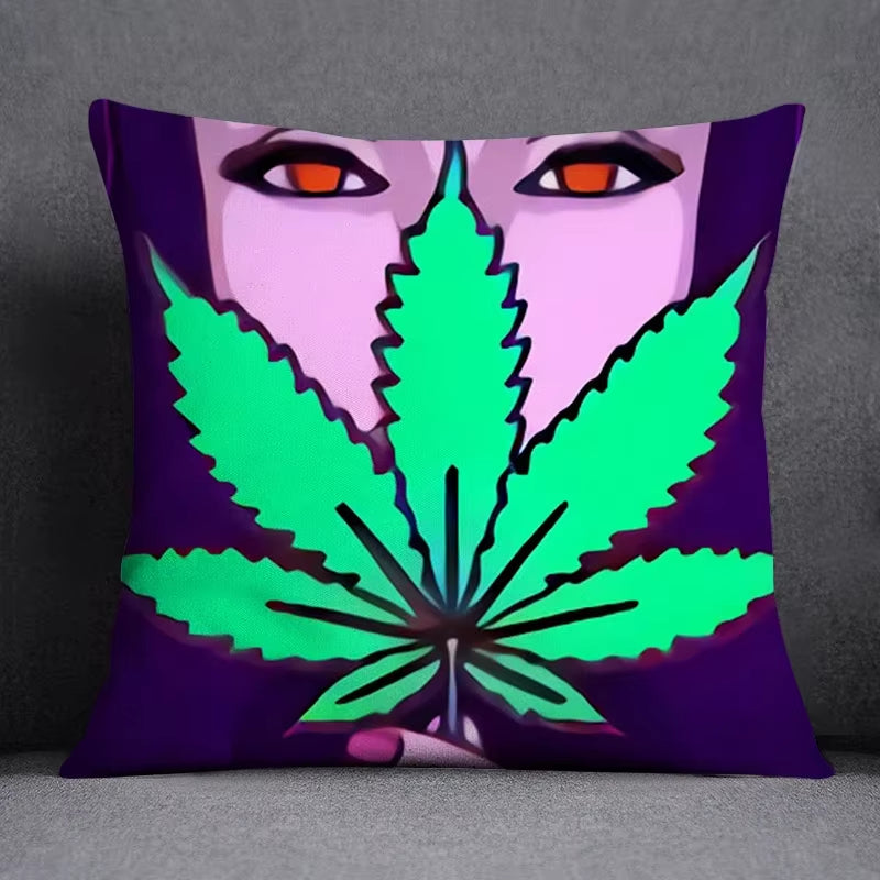45*45 Cm Bob Weed Asaba ASABA Theme Pillow Set Decoration Green Leaf Throw as Home Box
