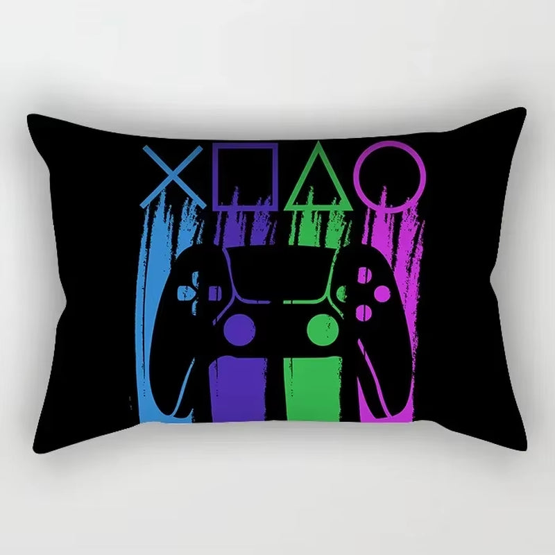 Classic Game Console Cartoon Print Pillow Cover Sofa Rectangular Retro Hot Video Cushion