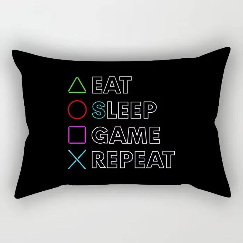 Classic Game Console Cartoon Print Pillow Cover Sofa Rectangular Retro Hot Video Cushion