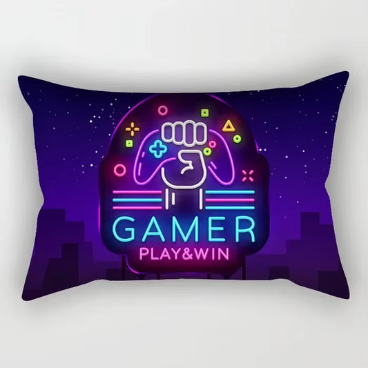 Classic Game Console Cartoon Print Pillow Cover Sofa Rectangular Retro Hot Video Cushion