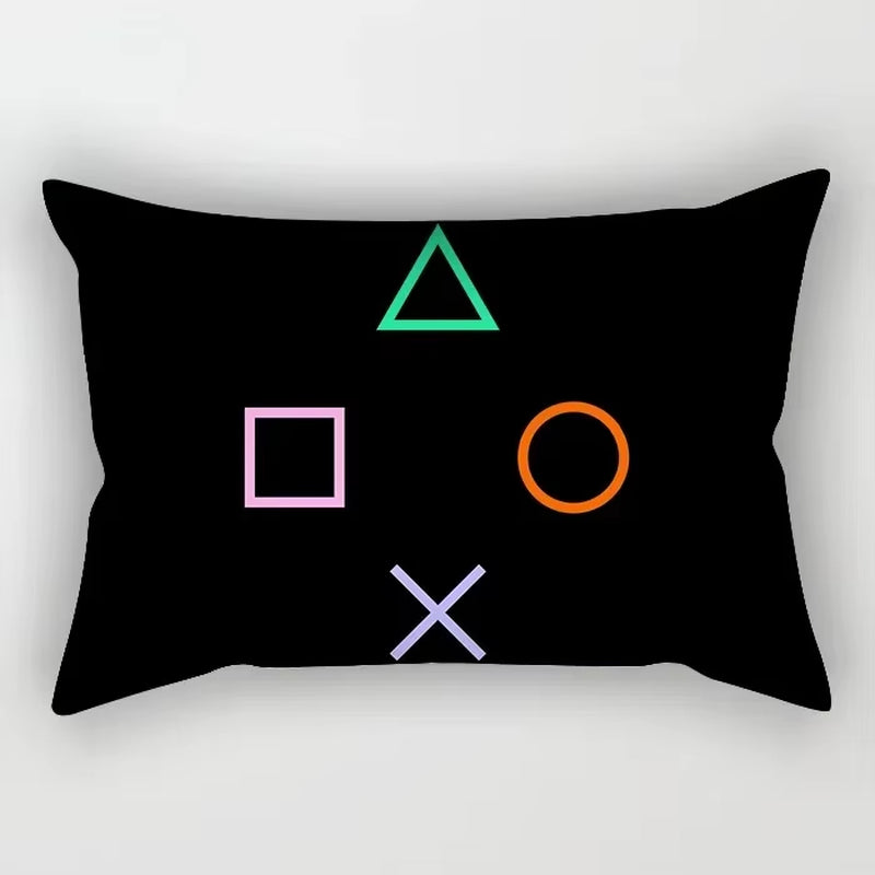 Classic Game Console Cartoon Print Pillow Cover Sofa Rectangular Retro Hot Video Cushion