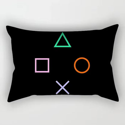 Classic Game Console Cartoon Print Pillow Cover Sofa Rectangular Retro Hot Video Cushion