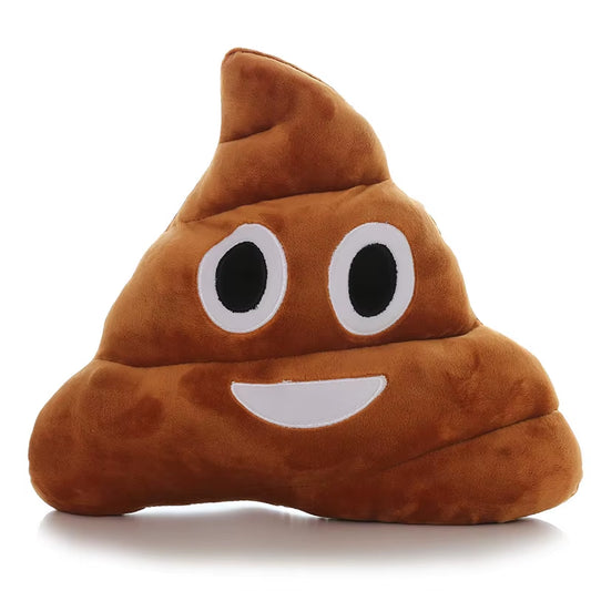 25CM New Pattern Lovely Browm Smiely Pillow Plush Cushions Home Decor Gift Stuffed Poop Doll Toys Pillow