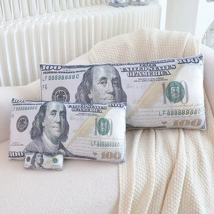 Two Sizes U.S. Dollar Plush Pillow Stuffed Currency Long Cushion Sleeping Bolster Head Support Plushie Present