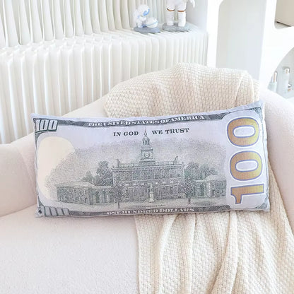 Two Sizes U.S. Dollar Plush Pillow Stuffed Currency Long Cushion Sleeping Bolster Head Support Plushie Present