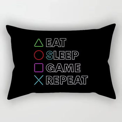 Classic Game Console Cartoon Print Pillow Cover Sofa Rectangular Retro Hot Video Cushion